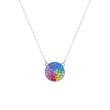 Load image into Gallery viewer, Rainbow Circle Silver Chain Necklace
