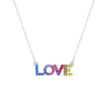 Load image into Gallery viewer, Rainbow Love Silver Chain Necklace
