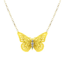 Load image into Gallery viewer, Yellow 3D Butterfly Pendant Necklace
