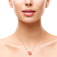 Load image into Gallery viewer, Gold Football Cushion Cut Necklace
