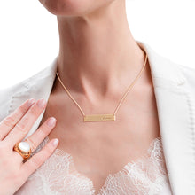 Load image into Gallery viewer, Gold Script Chosen Plate Necklace
