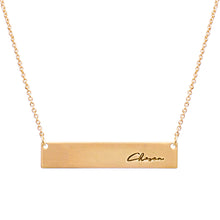 Load image into Gallery viewer, Gold Script Chosen Plate Necklace
