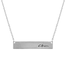 Load image into Gallery viewer, Silver Script Chosen Plate Necklace
