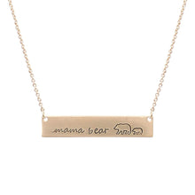 Load image into Gallery viewer, Gold Mama Bear Cub Plate Necklace
