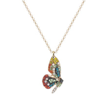 Load image into Gallery viewer, Rainbow Rhinestone Butterfly Wing Necklace
