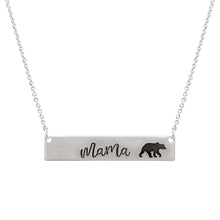 Load image into Gallery viewer, Silver Mama Bear Plate Necklace
