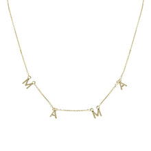 Load image into Gallery viewer, Gold MAMA Station Necklace

