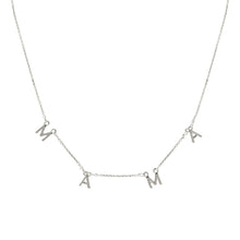 Load image into Gallery viewer, Silver MAMA Station Necklace
