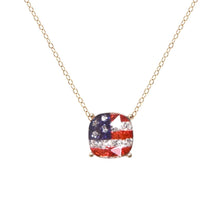 Load image into Gallery viewer, Gold Glitter American Flag Necklace
