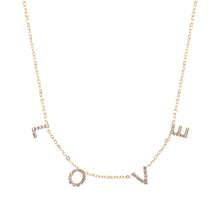 Load image into Gallery viewer, Gold LOVE Station Necklace
