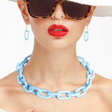 Load image into Gallery viewer, Aqua Rubber Coated Chain Necklace
