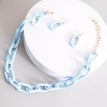 Load image into Gallery viewer, Aqua Rubber Coated Chain Necklace
