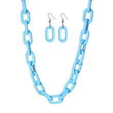 Load image into Gallery viewer, Aqua Rubber Coated Chain Necklace

