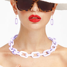 Load image into Gallery viewer, Lavender Rubber Coated Chain Necklace
