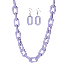 Load image into Gallery viewer, Lavender Rubber Coated Chain Necklace
