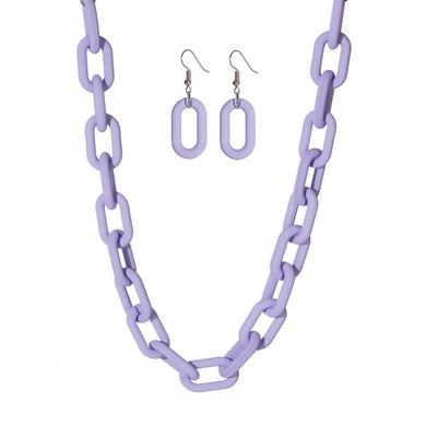 Lavender Rubber Coated Chain Necklace