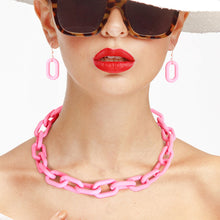 Load image into Gallery viewer, Pink Rubber Coated Chain Necklace
