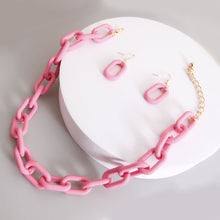 Load image into Gallery viewer, Pink Rubber Coated Chain Necklace
