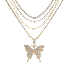 Load image into Gallery viewer, Gold 4 Pcs Butterfly Choker Set
