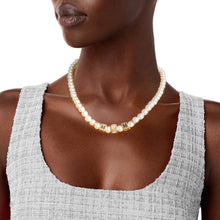 Load image into Gallery viewer, Cream Pearl Gold MOM Necklace
