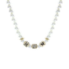 Load image into Gallery viewer, Cream Pearl Gold MOM Necklace
