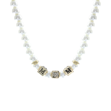 Cream Pearl Gold MOM Necklace