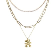 Load image into Gallery viewer, Gold 3 Pcs Teddy Bear Necklace
