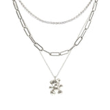 Silver 3 Pcs Teddy Bear Necklace