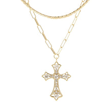 Load image into Gallery viewer, Gold Syriac Cross 2 Pcs Necklace
