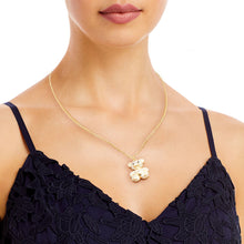 Load image into Gallery viewer, Gold Pave Teddy Bear Necklace
