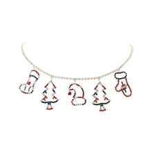 Load image into Gallery viewer, Red Green Xmas Charm Choker
