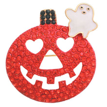 Load image into Gallery viewer, Jack O Lantern Ghost Brooch
