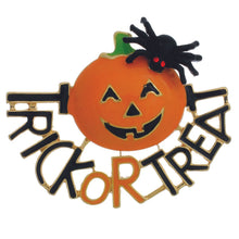 Load image into Gallery viewer, Trick or Treat Pumpkin Brooch
