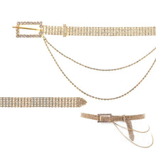 Load image into Gallery viewer, Gold Stone Drape Buckle Belt
