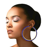 Royal Blue and Gold Rhinestone Hoops