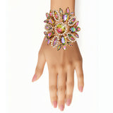 Radiant Pink Green Cream Pearl Bracelet