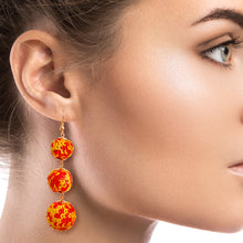 Cargar imagen en el visor de la galería, Yellow and Red Sequin Ball Earrings
