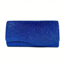 Cargar imagen en el visor de la galería, Clutch Blue Ruched Evening Bag for Women
