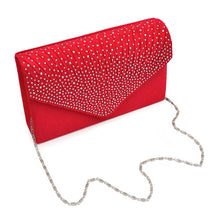 Cargar imagen en el visor de la galería, Clutch Red Ruched Rhinestone Bag for Women
