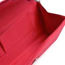 Cargar imagen en el visor de la galería, Clutch Red Ruched Rhinestone Bag for Women

