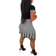 Load image into Gallery viewer, Black White 5XL Top Skirt Set
