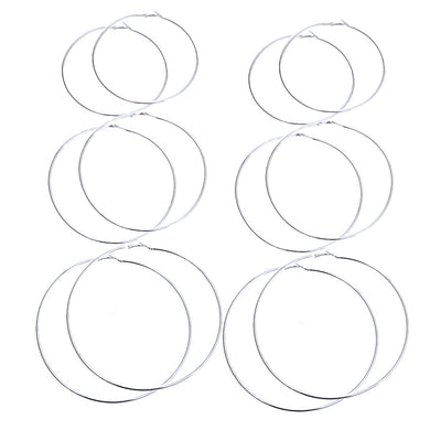 Silver Jumbo Hoop 3 Pcs Set