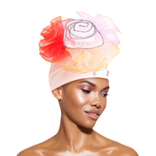 Load image into Gallery viewer, White Pleated Ruffle Rhinestone Turban
