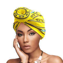 Load image into Gallery viewer, Yellow Infinity Ring Donut Knot Turban
