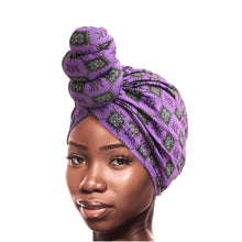 Load image into Gallery viewer, Purple MK Tall Twist Knot Turban
