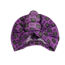 Load image into Gallery viewer, Purple MK Tall Twist Knot Turban
