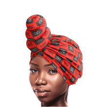 Cargar imagen en el visor de la galería, Red MK Tall Twist Knot Turban
