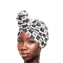 Cargar imagen en el visor de la galería, White MK Tall Twist Knot Turban
