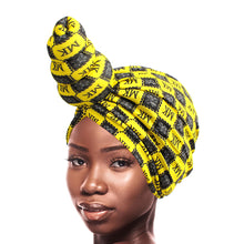 Load image into Gallery viewer, Yellow MK Tall Twist Knot Turban
