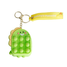 Load image into Gallery viewer, Neon Green Dino Bubble Pop Keychain
